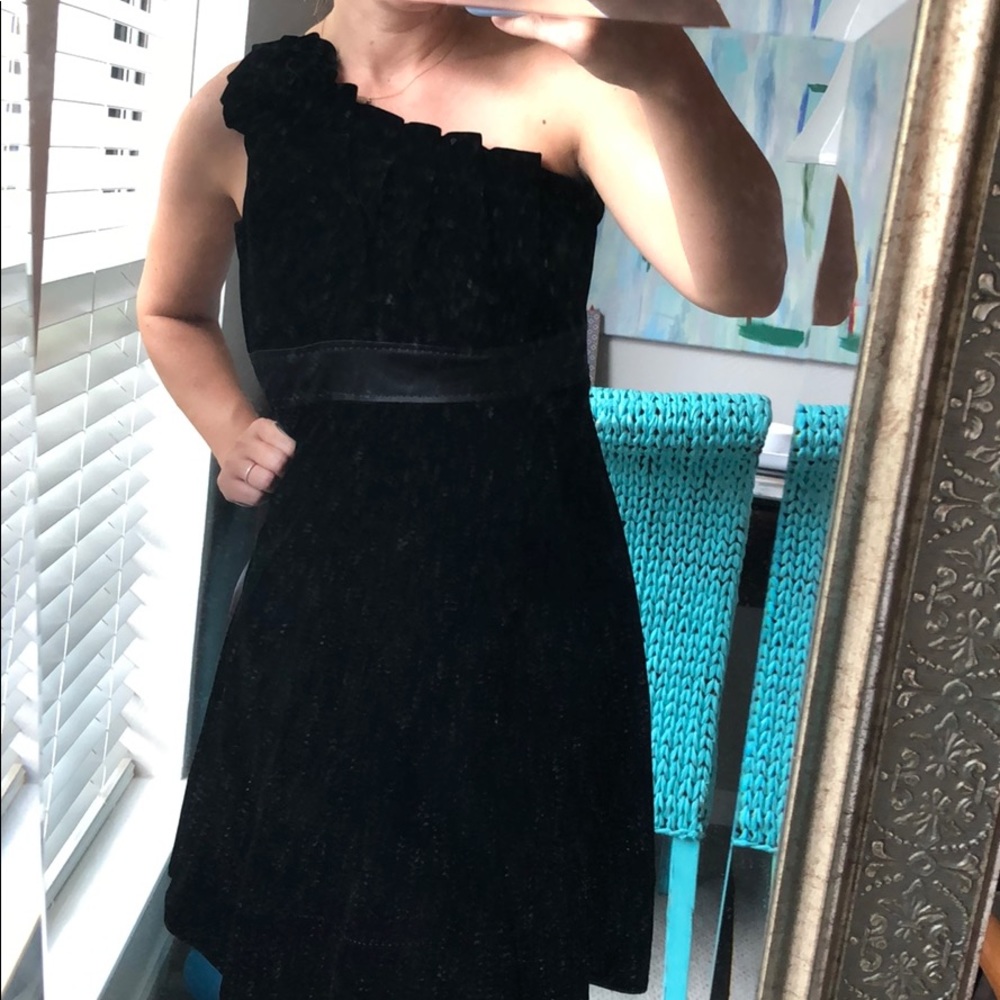 Phoebe Couture black velvet dress